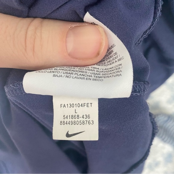 Nike Golf Dry-Fit Quarter Snap Blue Striped Long Sleeve Top Size Large - Picture 4 of 9